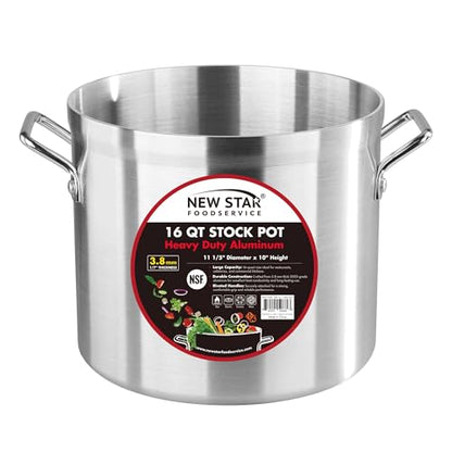 New Star Foodservice 16 Qt Aluminum Stock Pot, No Cover