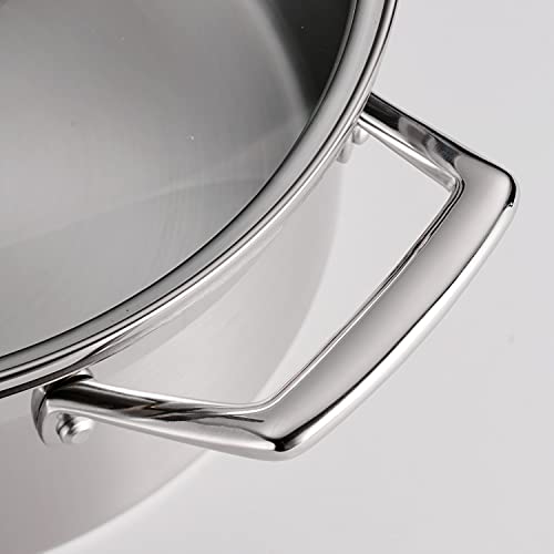 Tramontina Gourmet 5-Quart Steamer Set, Tri-Ply Base Stainless Steel Dutch Oven with Steamer Insert and Glass Lid, Induction-Ready