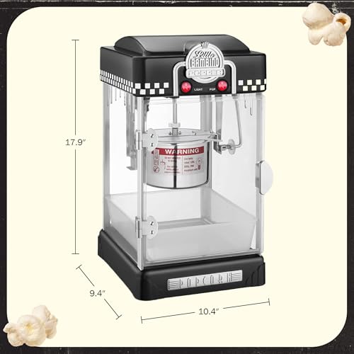 Great Northern Popcorn Little Bambino 2.5oz Popcorn Machine, Black