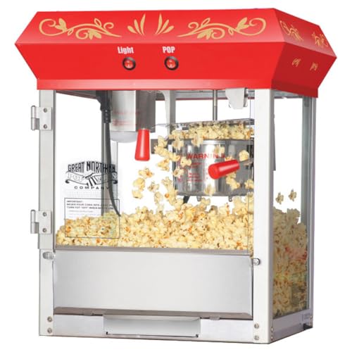 Great Northern Popcorn Company Red 6 oz. Ounce Foundation Old-Fashioned Movie Theater Style Popcorn Popper