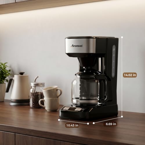 Aromvel 12 Cup Coffee Maker,Large 1.8L Water Tank Drip Coffee Machine