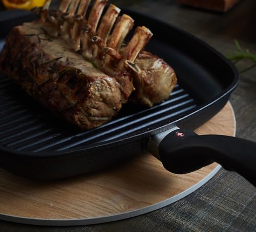 Swiss Diamond Nonstick Square Grill Pan – 9.5” x 9.5” Diamond-Coated, Oven Safe, Made in Switzerland