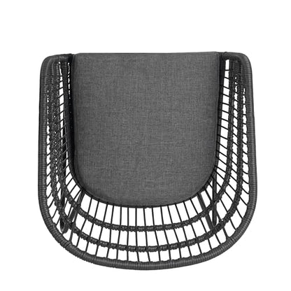 Christopher Knight Home Terry Acacia Wood Patio Dining Set for 6, Rectangular Patio Dining Table and Faux Rattan Chairs Set of 6, 7 Piece Outdoor Dining Set with Cushion and Iron Frame, Teak+Gray