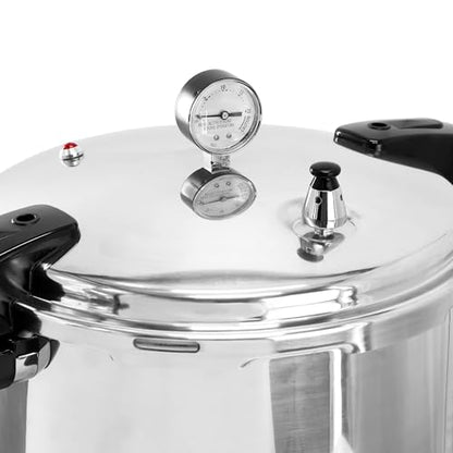 MegaChef 24 Quart Large Capacity Aluminum Stovetop Pressure Cooker for Induction and Gas Stove-Tops