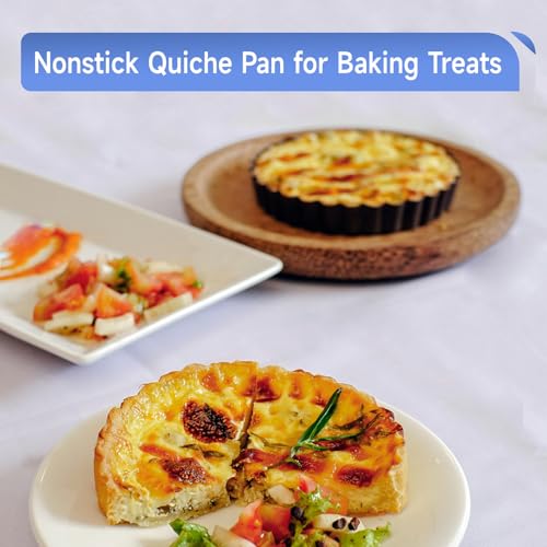 Urxirha 4 Pack 5-Inch Tart Pans with Removable Bottom, Nonstick Quiche Pan Fluted Pie Pans for Baking Treats, Pie, Quiches, Tartlets