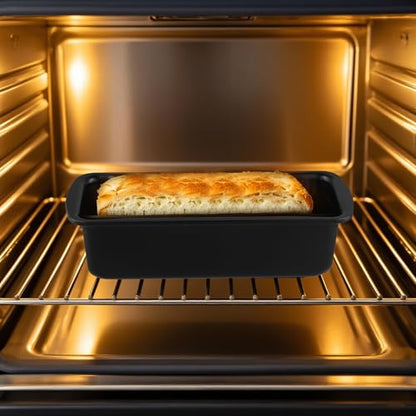 ZEONHAK Loaf Pan, 9x4 Inch Set of 5 Rectangular Baking Bread Loaf Pan with Easy Clean Non-Stick for Lasagna, Meatloaf Breads, Cake, Sandwich