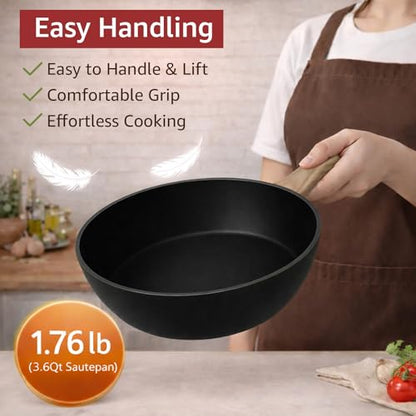 Bazova 23-Piece Pots and Pans Set Non Stick,Titanium Ceramic Cookware Set Non Toxic,Long-Lasting,PFAS Free,Induction Compatible,Complete Kitchen Set with 3 Frying Pans for All Cooking needs