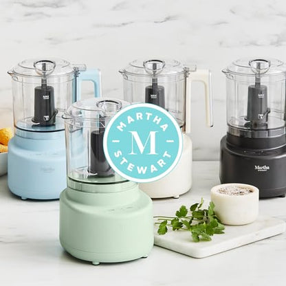 Martha Stewart 3 Cup Electric Vegetable Chopper, Mini Food Processor, Navy