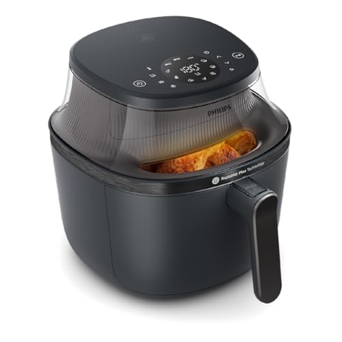 Philips Airfryer 3000 Series - Premium 6.5qt Airfryer with Window, RapidAir Plus Technology, 16 Ways to Cook, 90% Less Fat, Easy to Clean, Touchscreen, Energy Saving (NA330/00)