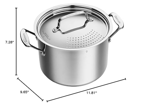 Cuisinart 766S-22 6 Qt. Stainless Steel Pasta Pot w/Straining Cover Chef's-Classic-Stainless-Cookware-Collection, 6-Quart