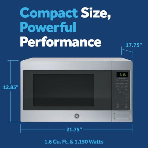 GE Countertop Microwave Oven, 1150 Watt, 1.6 Cu. Ft., Stainless Steel