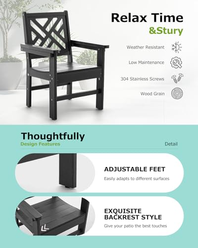 AXMOLM 12 Piece HDPE Outdoor Dining Set for 10, Patio Dining Furniture Set with 2 Table and Umbrella Hole, Outdoor Table and Chairs for Garden, Poolside, Backyard, Deck