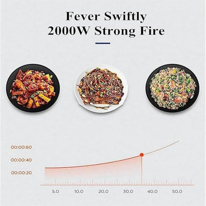 Automatic Cooking Machine,2000W 5-6L auto Cooking Wok Fried Rice Machine,One-Click Smart Start, Three Speed Adjustable,360 ° Automatic Rotation