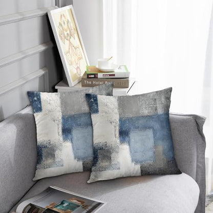 Taysta Throw Pillow Covers Set of 2, 20 x 20 Inch, Blue