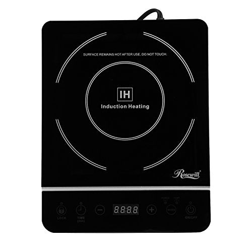 Rosewill Induction Cooker 1800 Watt, Induction Cooktop, Electric Burner with Stainless Steel Pot 10" 3.5 QT 18-8, RHAI-13001