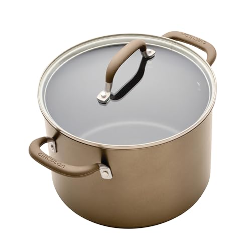 Circulon Premier Professional Hard Anodized Nonstick Cookware Induction Pots and Pans Set, 8 Piece - Bronze