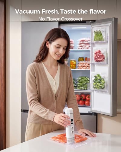Synvox Vacuum Sealer for Food: 30 Reusable Bags & 20ml Tank