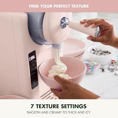 GreenPan Frost Ice Cream Maker & Slushie Machine, Soft Serve, Sorbet, Margaritas, Milkshakes, Frozen Yogurt, No Pre-Freezing, Ready in 15 Mins, 6 Modes, 7 Textures, Self-Cleaning, Family Size, Pink