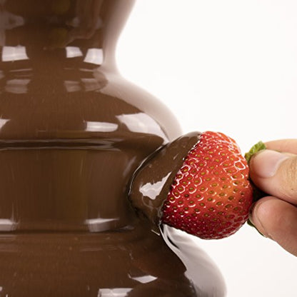 Nostalgia CFF986 32-Ounce Stainless Steel Chocolate Fondue Fountain, 2-Pound Capacity, Easy to Assemble 4 Tiers, Perfect for Nacho Cheese, BBQ Sauce, Ranch, Liqueurs