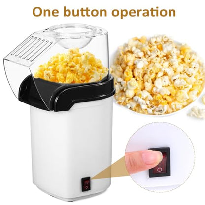 OUNONA Electric Hot Air Popcorn Maker Home Air Popper Popcorn Machine with Measuring Cup Compact Small Electric Popper for Movie Nights Party Snacks Us Plug