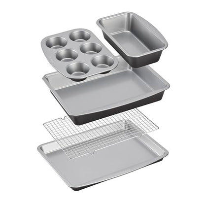 Cuisinart, 5-Piece Stackable Ceramic Nonstick Bakeware Set, MBT-5