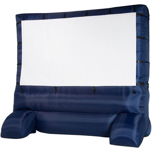 Gemmy 39127-32 Deluxe Outdoor Inflatable Movie Screen, 12-Inch Widescreen, Navy and White, 144"_Deluxe Airblown Movie Screen inflatable with storage bag (HD39127-32)