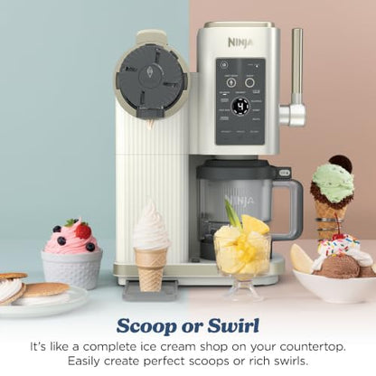Ninja Creami Scoop&Swirl Ice Cream Maker Amazon Exclusive Bone & Champagne