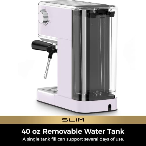 CHULUX Slim Espresso Machine with Milk Frother for Home Latte, Lavender