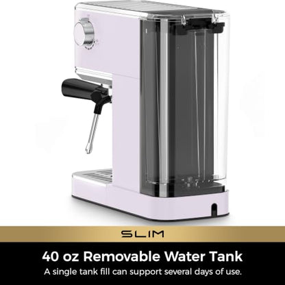 CHULUX Slim Espresso Machine with Milk Frother for Home Latte, Lavender