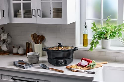 BLACK+DECKER Multicooker 7QT Family Size, 5-in-1 Functions, Neat ‘N Clean™ Technology, Slow Cook, Steam/Boil, Precision Roast, Sear/Saute, & Rice