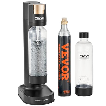 VEVOR Sparkling Water Maker, Soda Maker Machine for Home Carbonating, Soda Maker with 2 BPA-free 1L PET Bottles, CO2 Cylinder(Not Contain CO2 GAS), Compatible with Mainstream Screw-in 60L CO2 Cylinder