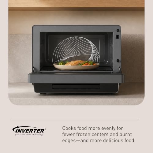 Panasonic Japanese Microwave, 1.0 cu. ft. 1200W Clean Design Flatbed Countertop Microwave Oven with Genius Sensor 2.0 One-Touch Cooking and Reheating, Inverter Technology, Auto Defrost – NN-SF57RM