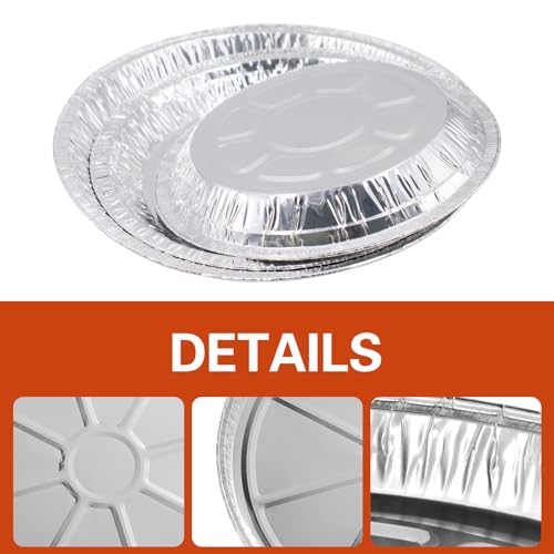 Hiyoo 30 Pack Aluminum Pizza Pans, 7/8/9 Inch Disposable Round Foil Bakeware Trays for Making Pizzas, Focaccia, Giant Size Chocolate Chip Cookie Cake Tin, Serving Trays