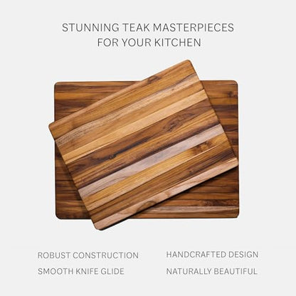 Teakhaus Cutting Board - Large (L) Teak Wood Cutting Board 20”L x 15”W x 1.5” Thick - Sustainably Harvested and FSC Certified - Knife Friendly with Natural Oil Finish