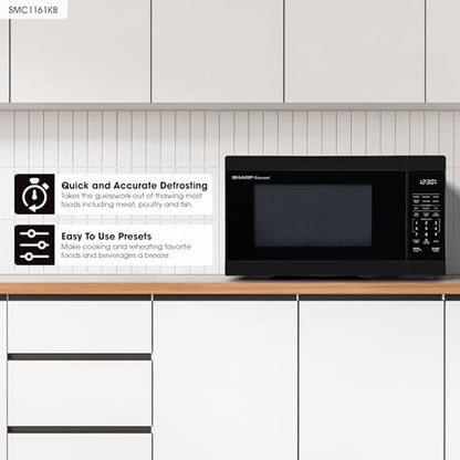 Sharp SMC1161KB 1.1 cu. ft. 1000W Black Countertop Microwave Oven