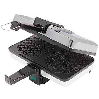 Pizzelle Maker- Non-Stick Electric Baker Press Makes Two 5-Inch Cookies at Once, Even Heating Plates- Must Have Party Baking Supplies- Italian Dessert Treat Making with Recipe Guide- Gift for Her