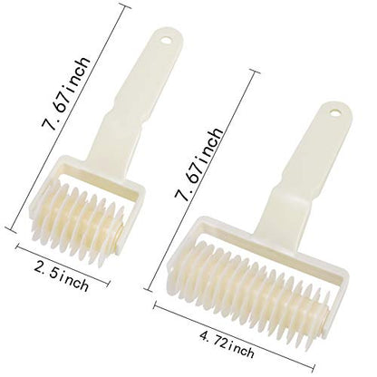 Lamoutor 2Pcs Lattice Roller Cutter Pastry Cutter Roller DIY Baking Tool for Dought Cookie Pie Pizza Bread Pastry