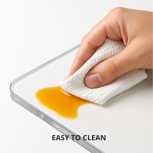 Acrylic Cutting Board with Counter Lip, Clear Cutting Boards for Countertop Protector, Non-Slip Cutting Board for Kitchen Counter, Aesthetic Kitchen Decor Gadgets House Warming Gifts(16.1"x12.5")