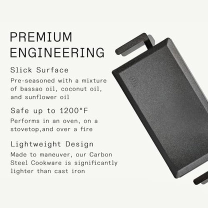 Made In Cookware | Carbon Steel Griddle | Professional Cookware | Crafted in Sweden | Induction Compatible
