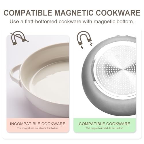 HOBCYCLE Double Induction Cooktop 2 Burner, 1800W Portable Electric Stove with 9 Temperature Settings, LED Display, Safety Lock & Timer, 110v-120v Induction Burners for Kitchen, RV