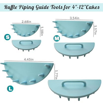 3 PCS Cake Arch Guide Tools,Ruffle Piping Guide,for Evenly Spaced Piping for 4"-12" Cakes,Cake Swag Marker Tool,Cake Decoration Tools & Making Supplies(Style 1)
