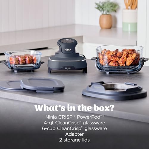 Ninja Crispi Glass Air Fryer, 4-in-1, Grey, FN101GY