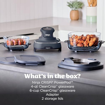 Ninja Crispi Glass Air Fryer, 4-in-1, Grey, FN101GY