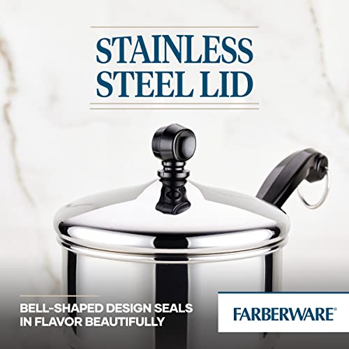 Farberware Classic Series Stainless Steel Sauce Pan with Lid, 1-Quart, Sauce Pans, Silver