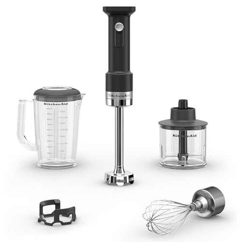 KitchenAid Go Cordless Hand Blender with Accessories - battery sold separately, KHBRV05, Black Matte