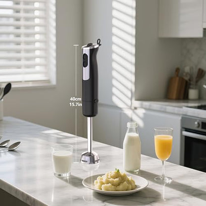Immersion Blender Handheld for Kitchen, Hand Blender, 12 Speeds & Turbo Mode Electric Stick Hand Mixer for Baby Food, Smoothie, Puree, Soup, Sauces
