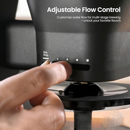 Kismile SCA-Certified 8 Cup Drip Coffee Maker, Pour Over Coffee Machine with 3s Instant Heat 197–205℉, Adjustable Flow Control, Removable Water Tank, Deep Cold Brew & 40 Min Keep Warm