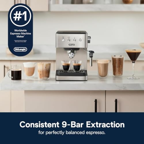 De'Longhi Classic Espresso Machine, Milk Frother, Stainless Steel