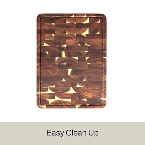 All-Clad Kitchen Essentials Acacia Cutting Board w/Juice Groove 19x14 Inches, 1" Thick, Chopping Board for Meat, Cheese, Vegetables, Fruit, Serving Board for Kitchen & Dining Room, Charcuterie, Brown