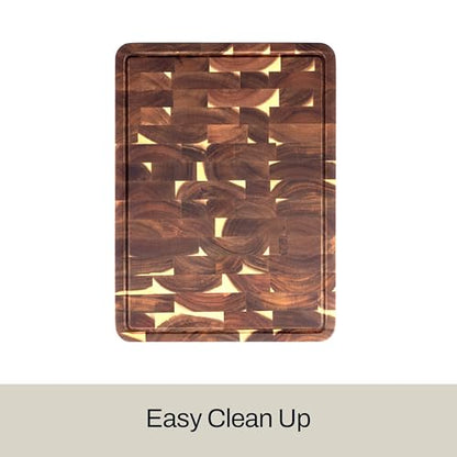 All-Clad Kitchen Essentials Acacia Cutting Board w/Juice Groove 19x14 Inches, 1" Thick, Chopping Board for Meat, Cheese, Vegetables, Fruit, Serving Board for Kitchen & Dining Room, Charcuterie, Brown